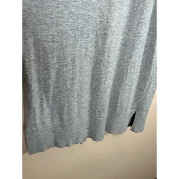 Nordstrom halogen Cashmere Blend Long Open Front Gray Cardigan quiet Luxury M - Picture 6 of 10